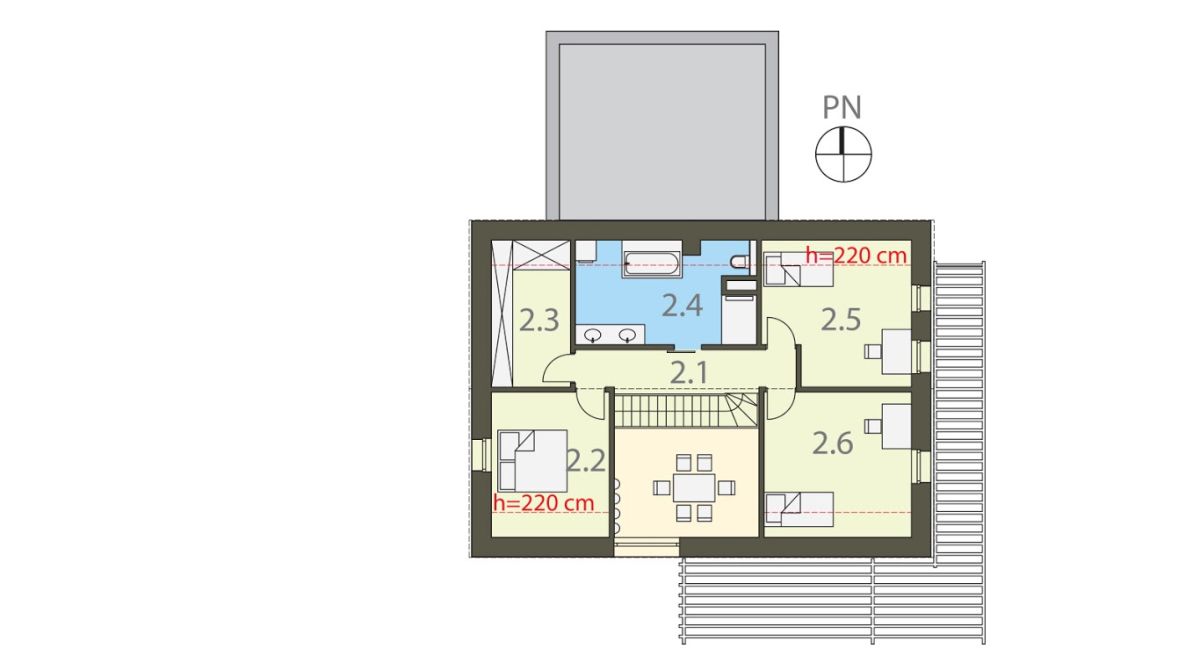 Plan mansardă — Casa mare cu mansarda si garaj Titan