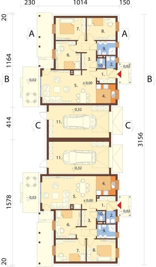 Plan parter — Casa mare Duplex Arcus