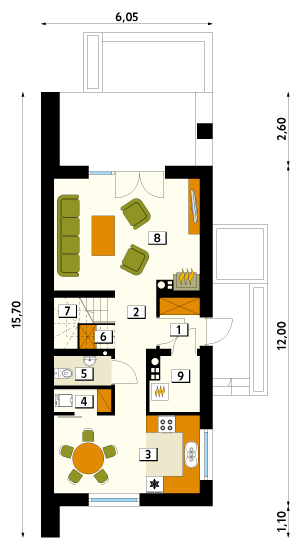 plan parter proiect casa mica