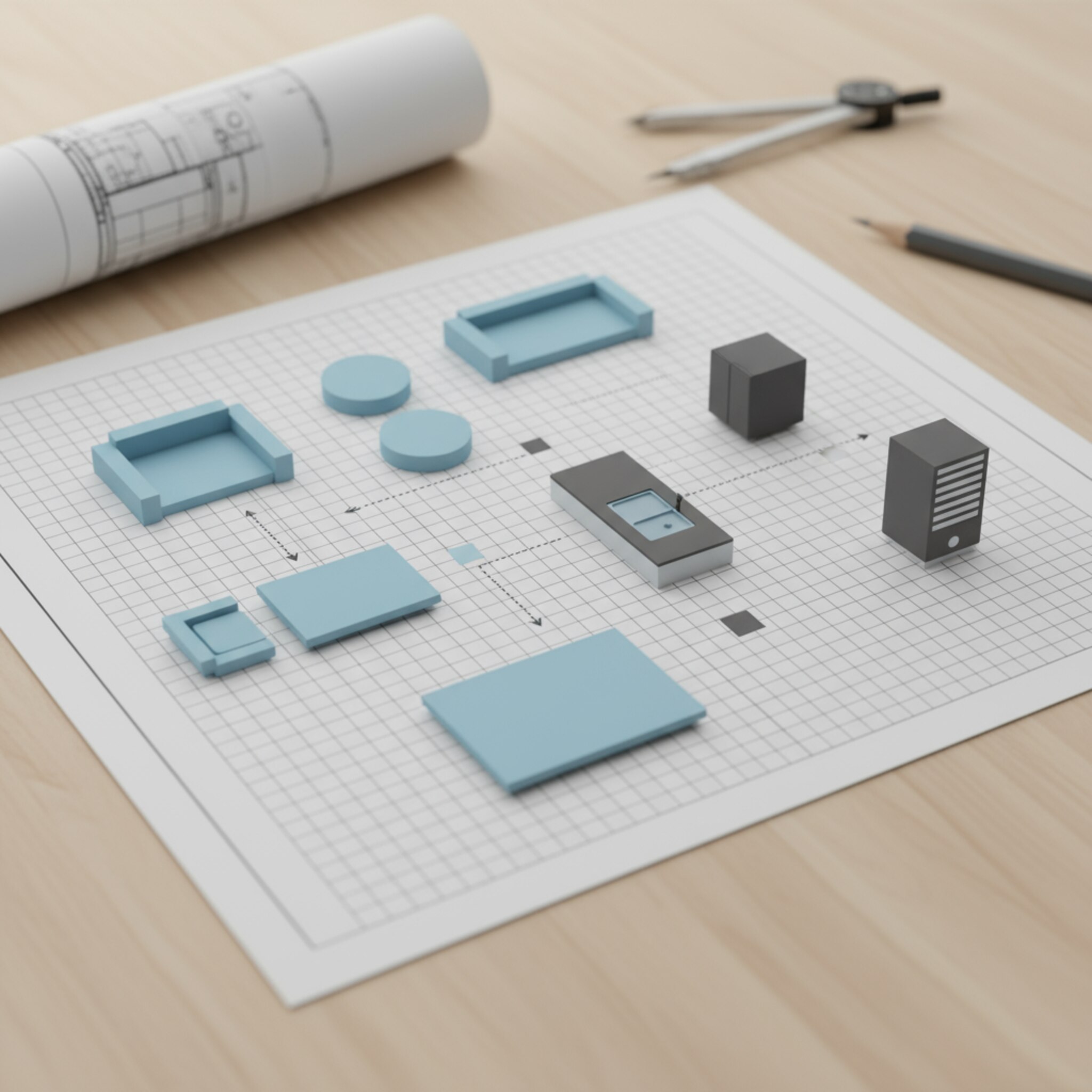 Cum se realizează planul mobilierului și al echipamentelor fixe?