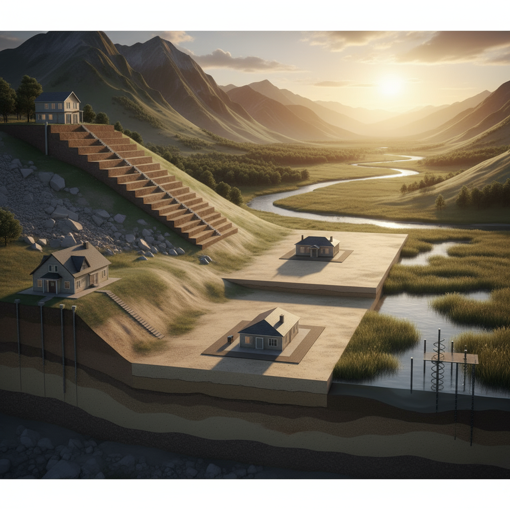 Cum afectează topografia terenului alegerea tipului de fundație?