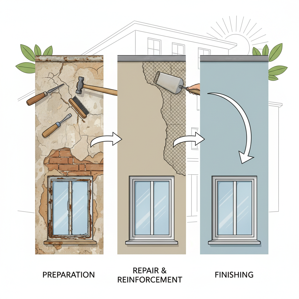 Cum se abordează renovarea fațadelor și a tencuielilor exterioare?
